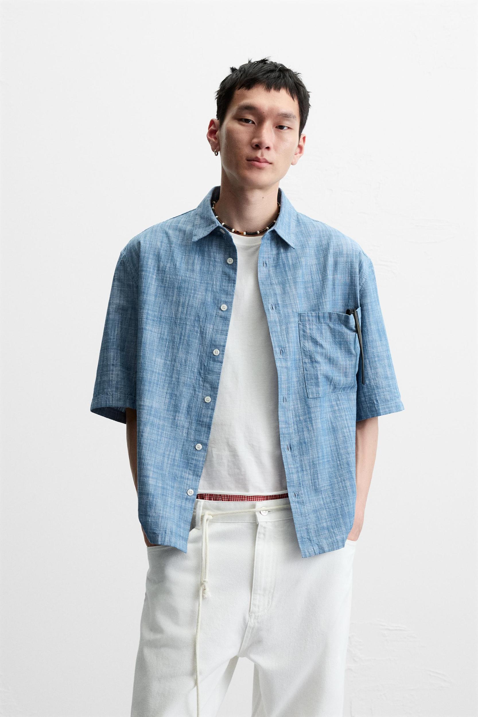 TEXTURED CONTRAST SHIRT Product Image