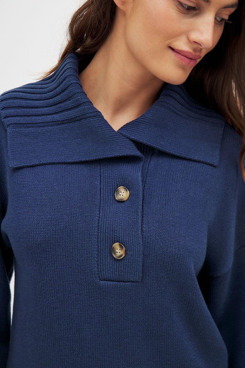 Knitted Collar Sweater Product Image