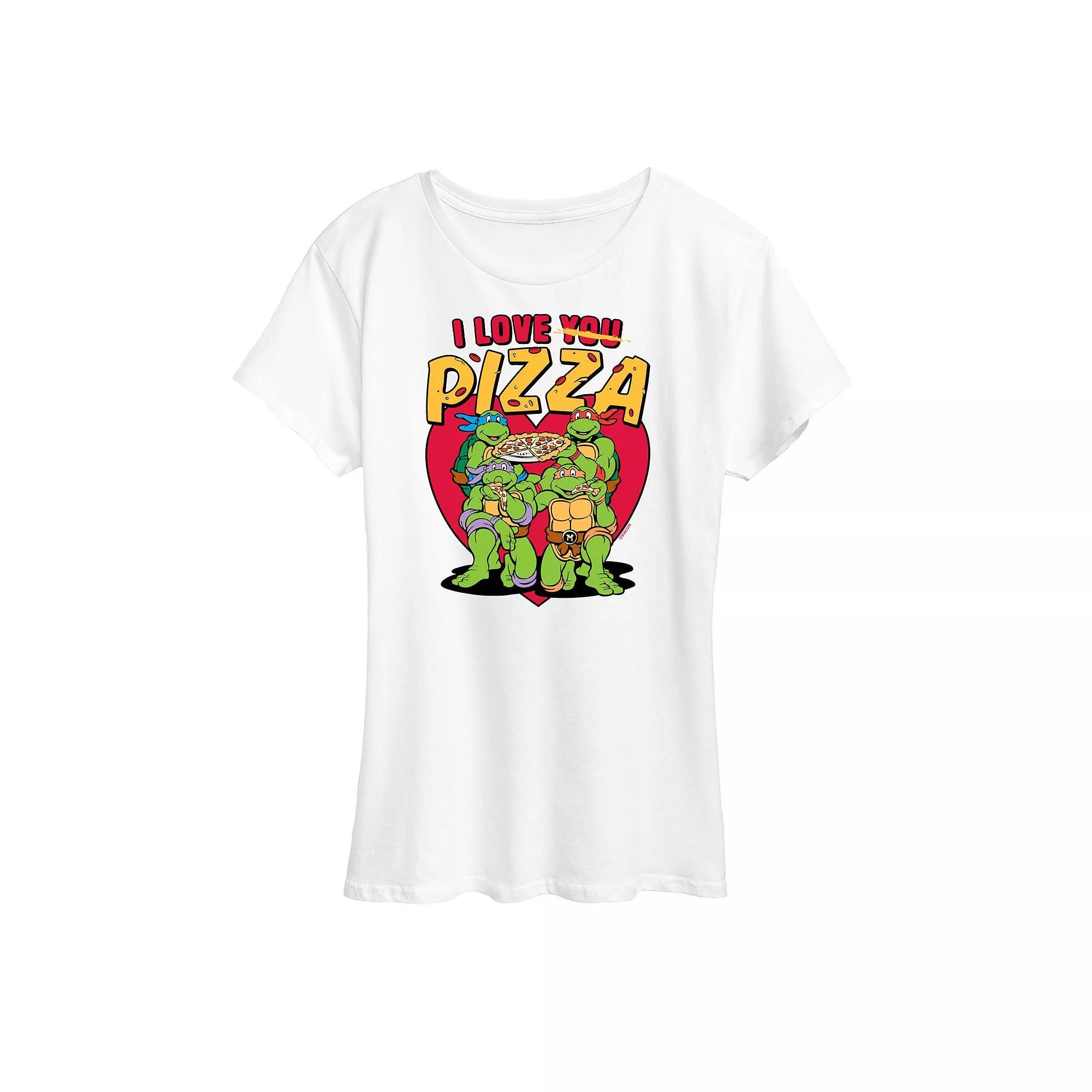 Women's Teenage Mutant Ninja Turtles I Love You Pizza Graphic Tee,  Product Image