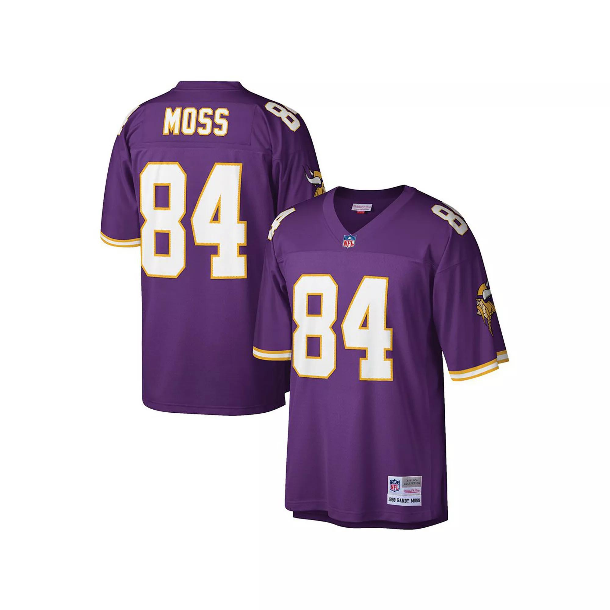 Men's Mitchell & Ness Randy Moss Purple Minnesota Vikings Big & Tall 1998 Retired Player Replica Jersey,  Product Image