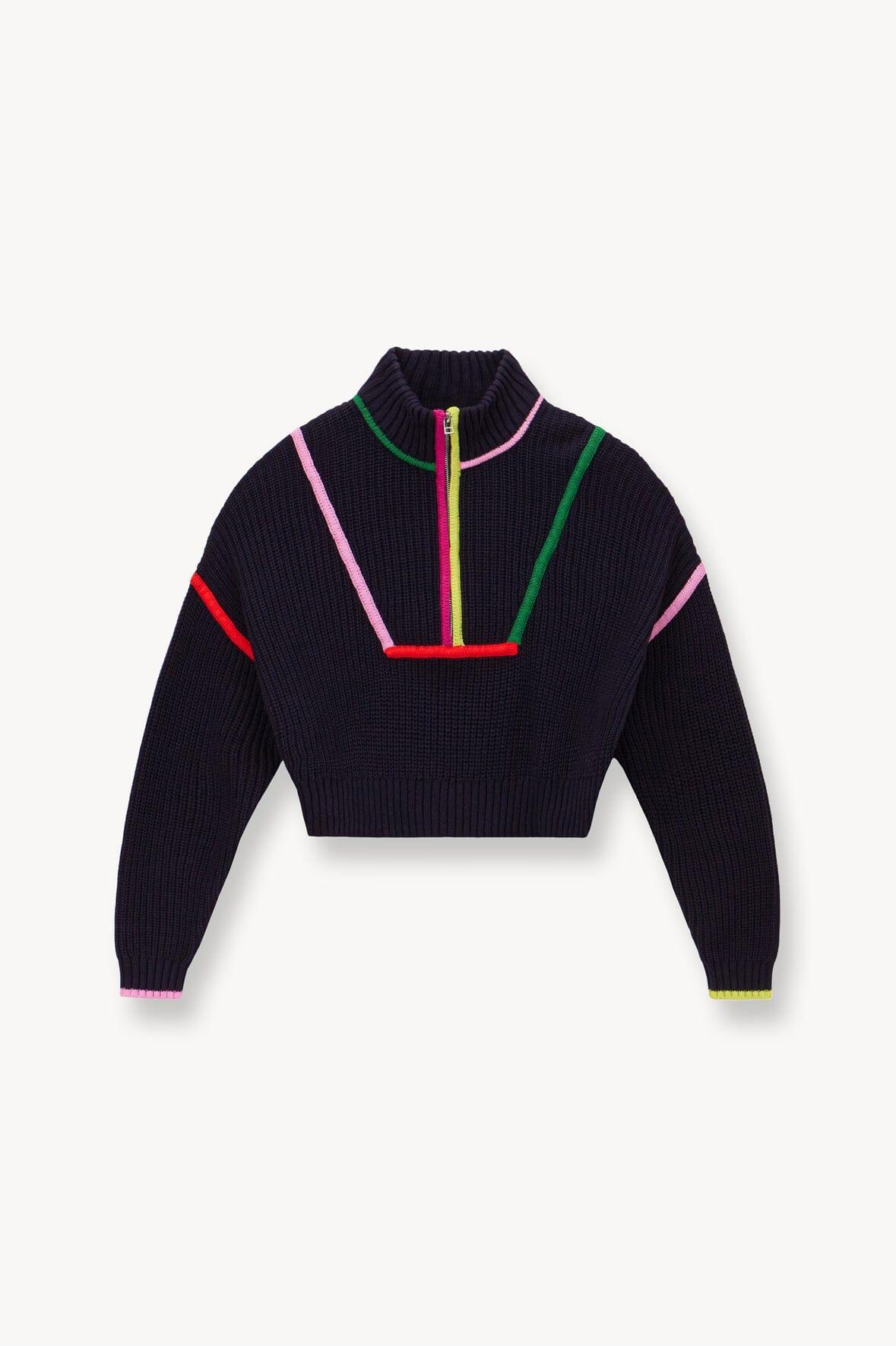 CROPPED HAMPTON SWEATER | NAVY MULTI Product Image