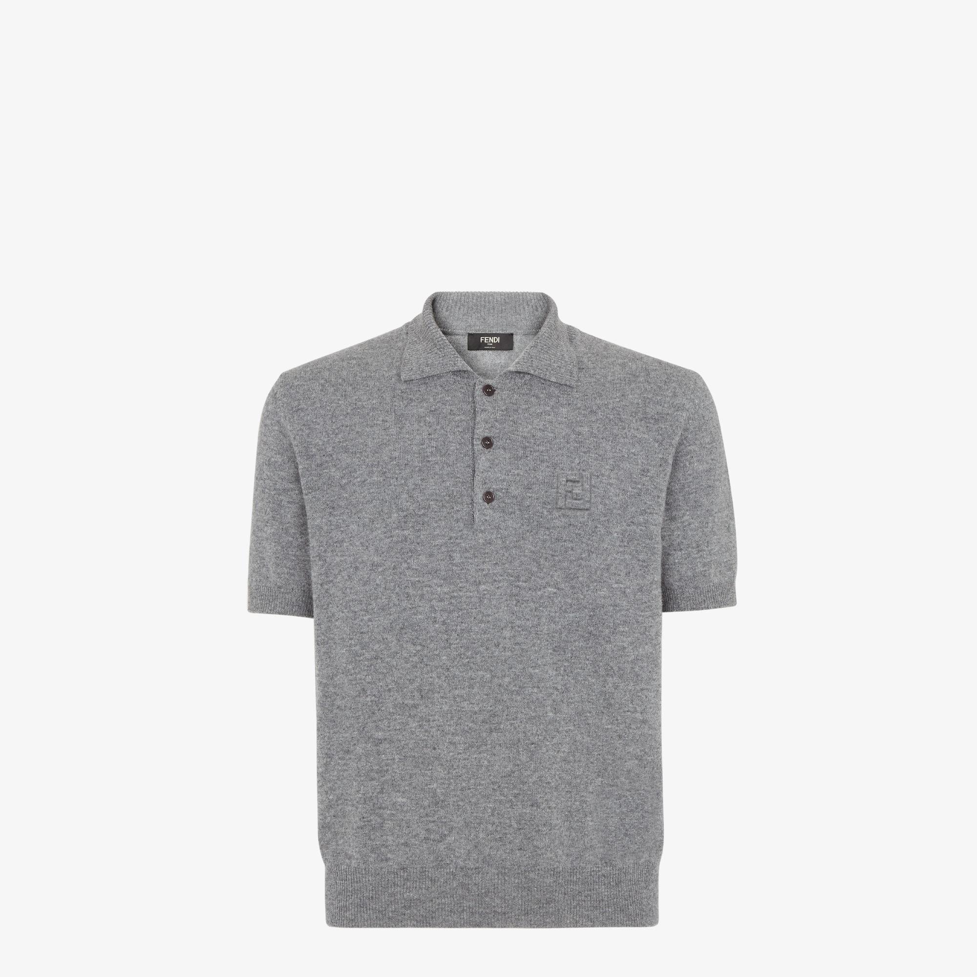 Polo shirtGray wool polo shirt Product Image