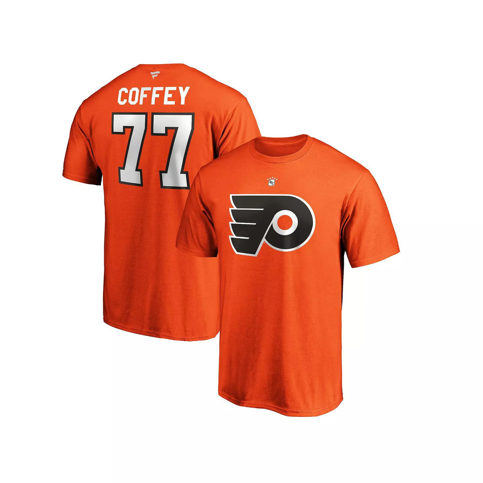 Men's Fanatics Branded Paul Coffey Orange Philadelphia Flyers Authentic Stack Retired Player Name & Number T-Shirt, Size: Small, Fly Orange Product Image