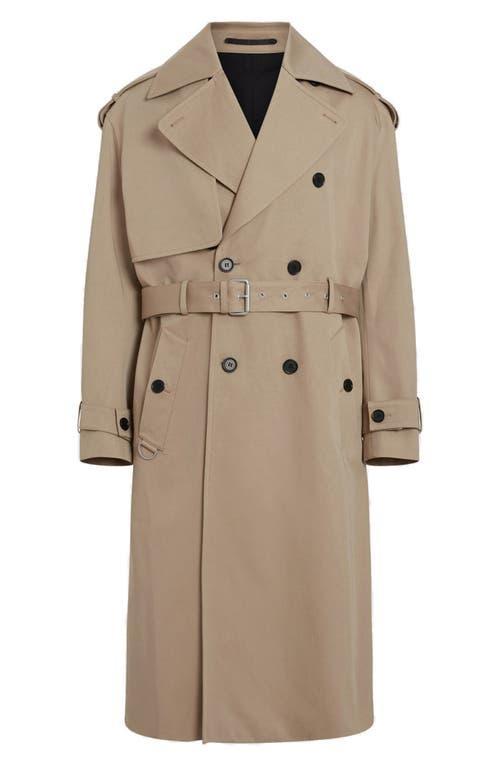 ALLSAINTS Spencer Oversize Trench Coat In Sandy Brown Product Image