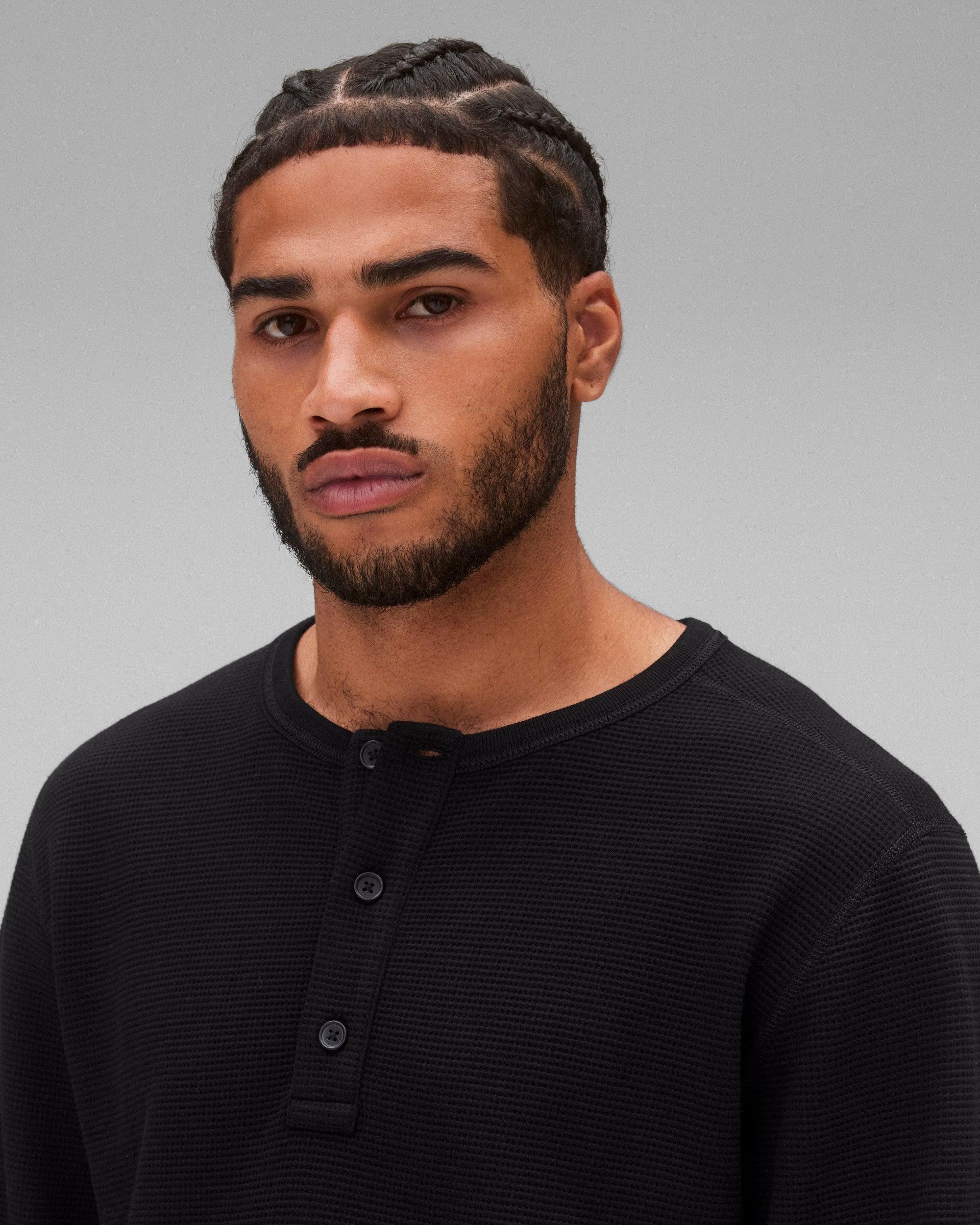 Lightweight Waffle Standard Henley Male Product Image