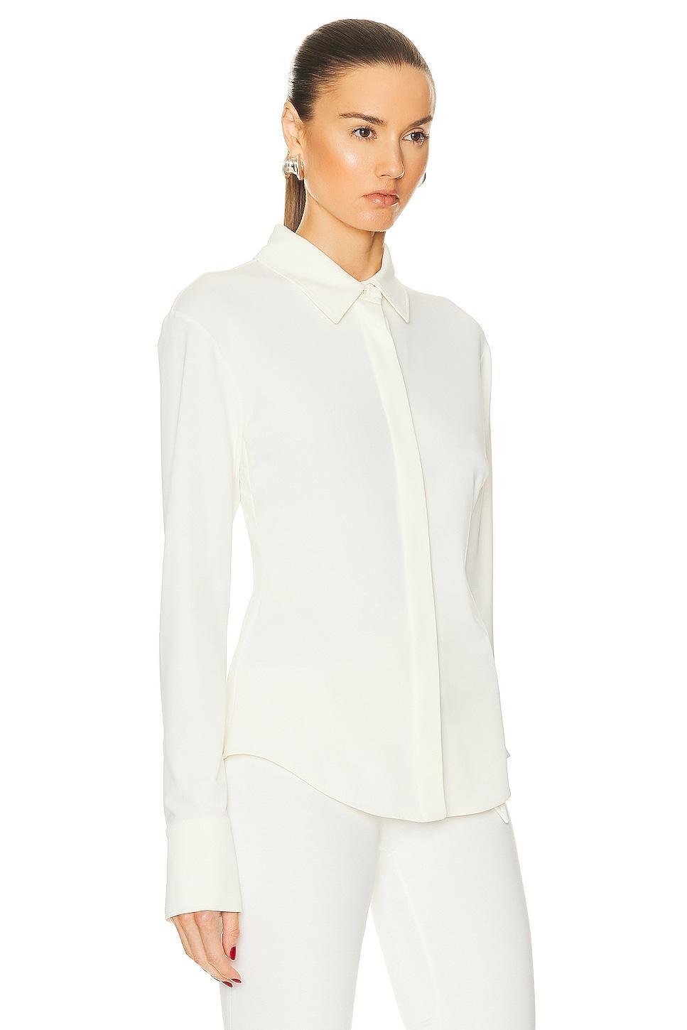 THE ATTICO Elton Shirt in Cream Product Image