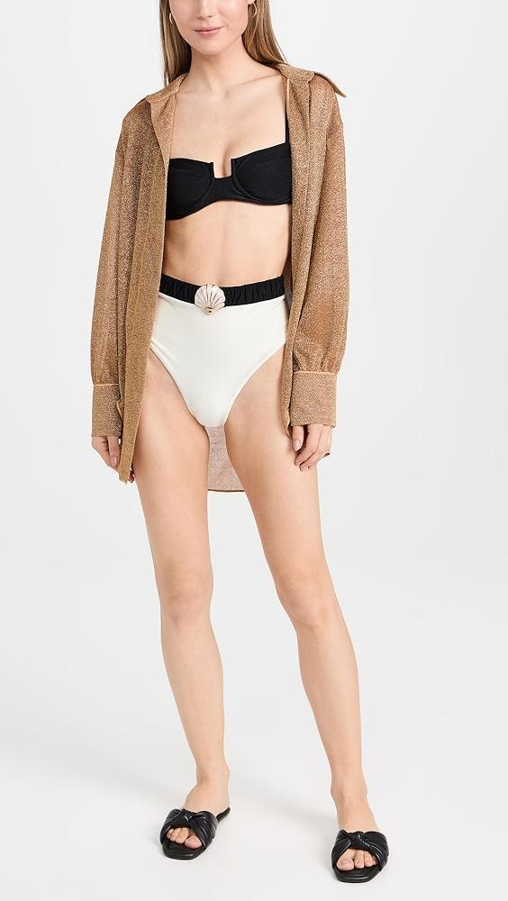 PatBO Seashell High Cut Bikini Bottoms | Shopbop Product Image