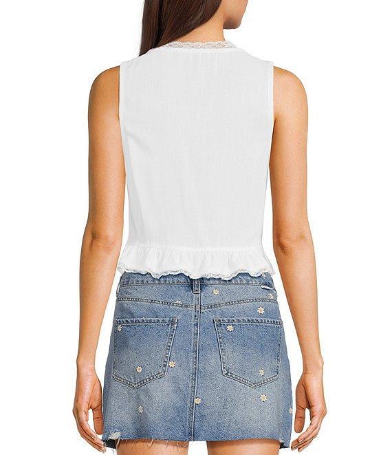 Honey & Sparkle Lace Trim Tie Front Vest Product Image