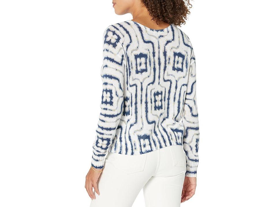 NIC+ZOE Plus Size Easy Angles Sweater (Indigo Multi) Women's Sweater Product Image