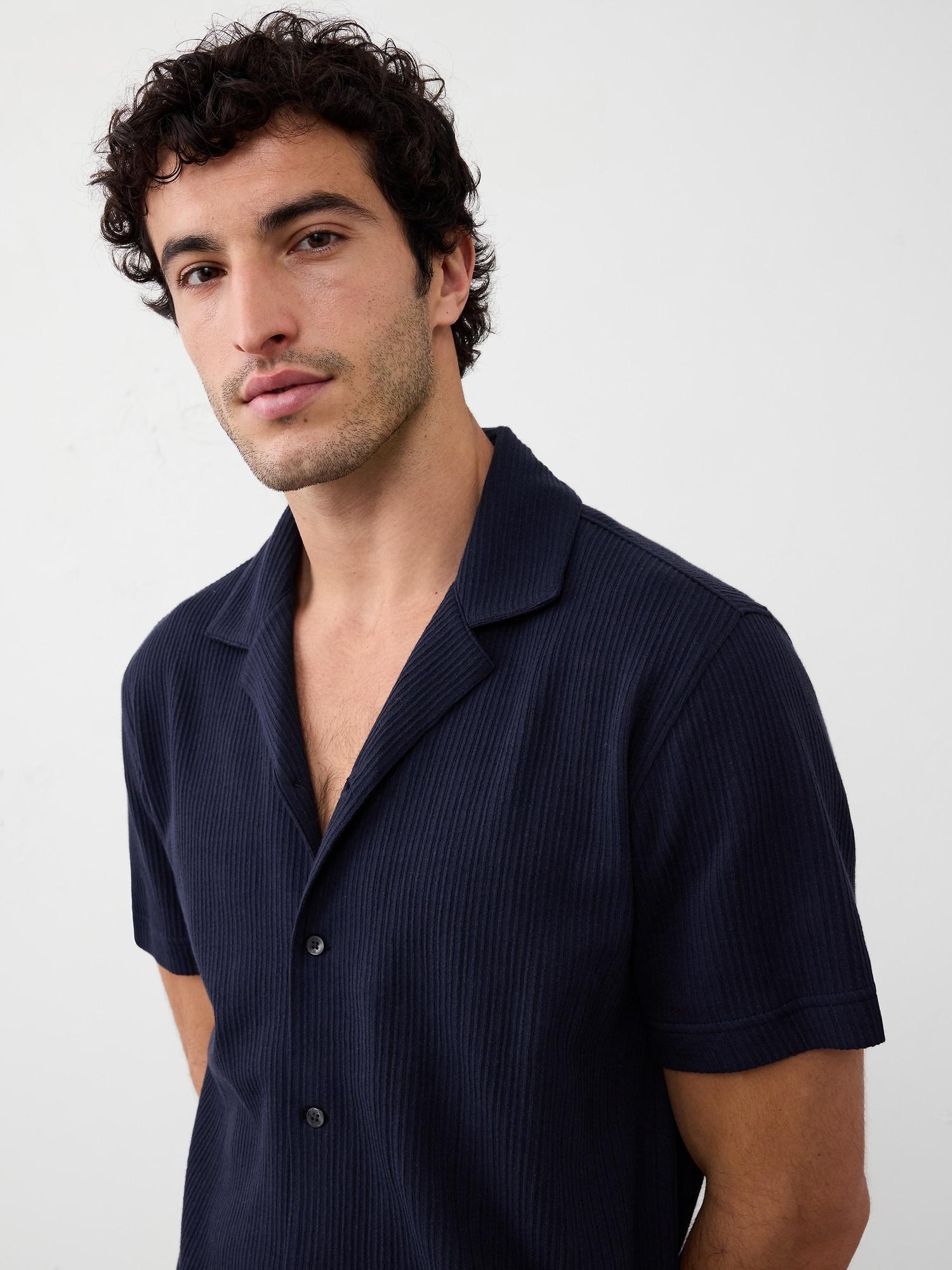 Crinkle Ribbed Polo Product Image