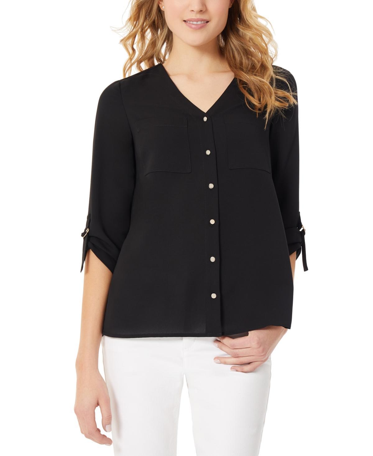 Jones New York Womens Jasper Roll-Cuff Blouse, Regular & Petite Product Image