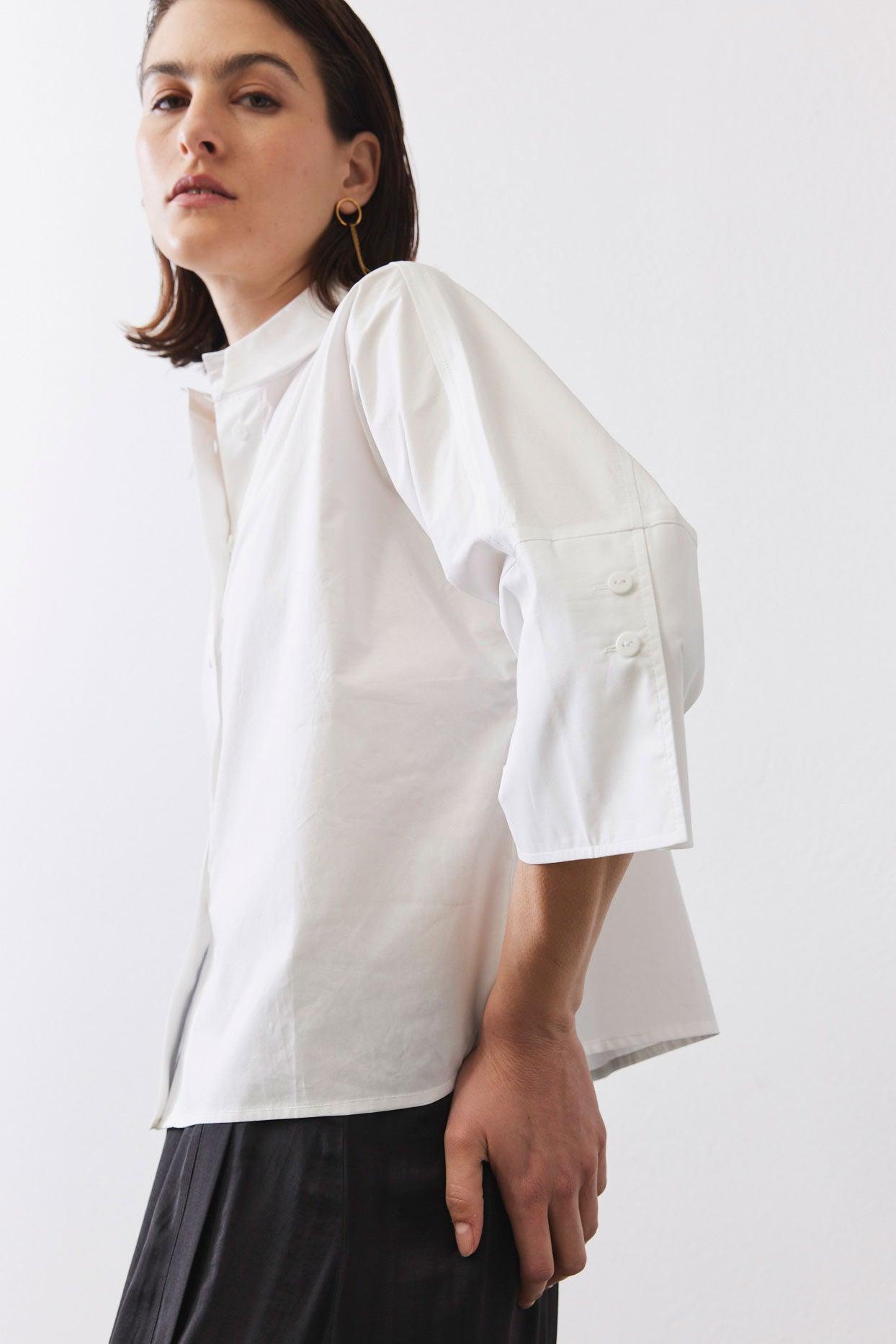 Oversized Poplin Cropped Blouse Product Image