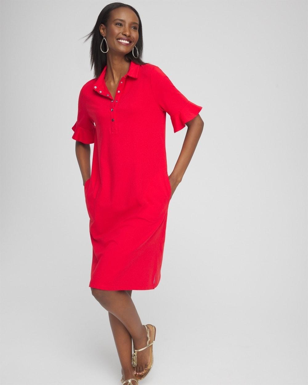 Zenergy® UPF Ruffle Sleeve Polo Dress Product Image