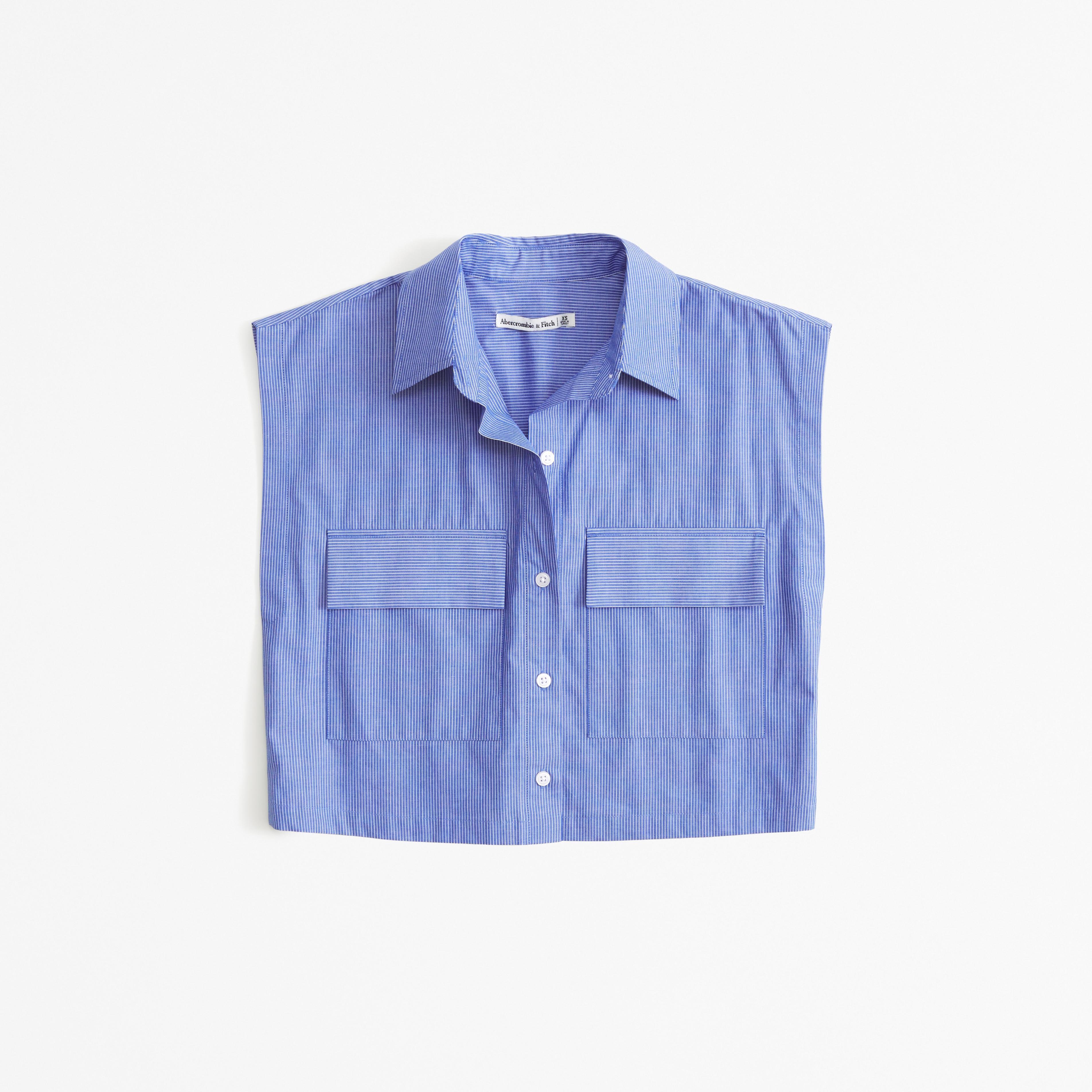 Cropped Sleeveless Utility Shirt Product Image