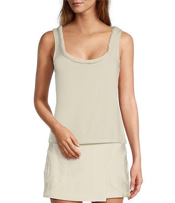 Antonio Melani x M.G. Style Gray Scoop Neck Sleeveless Tie Back Top Product Image