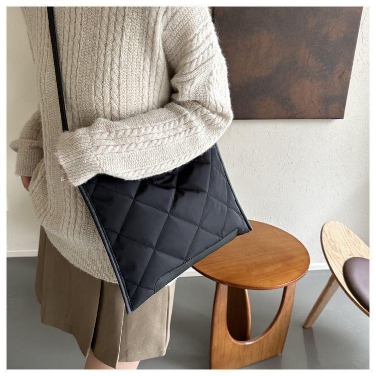 Plain Quilted Fabric Crossbody Bag Product Image