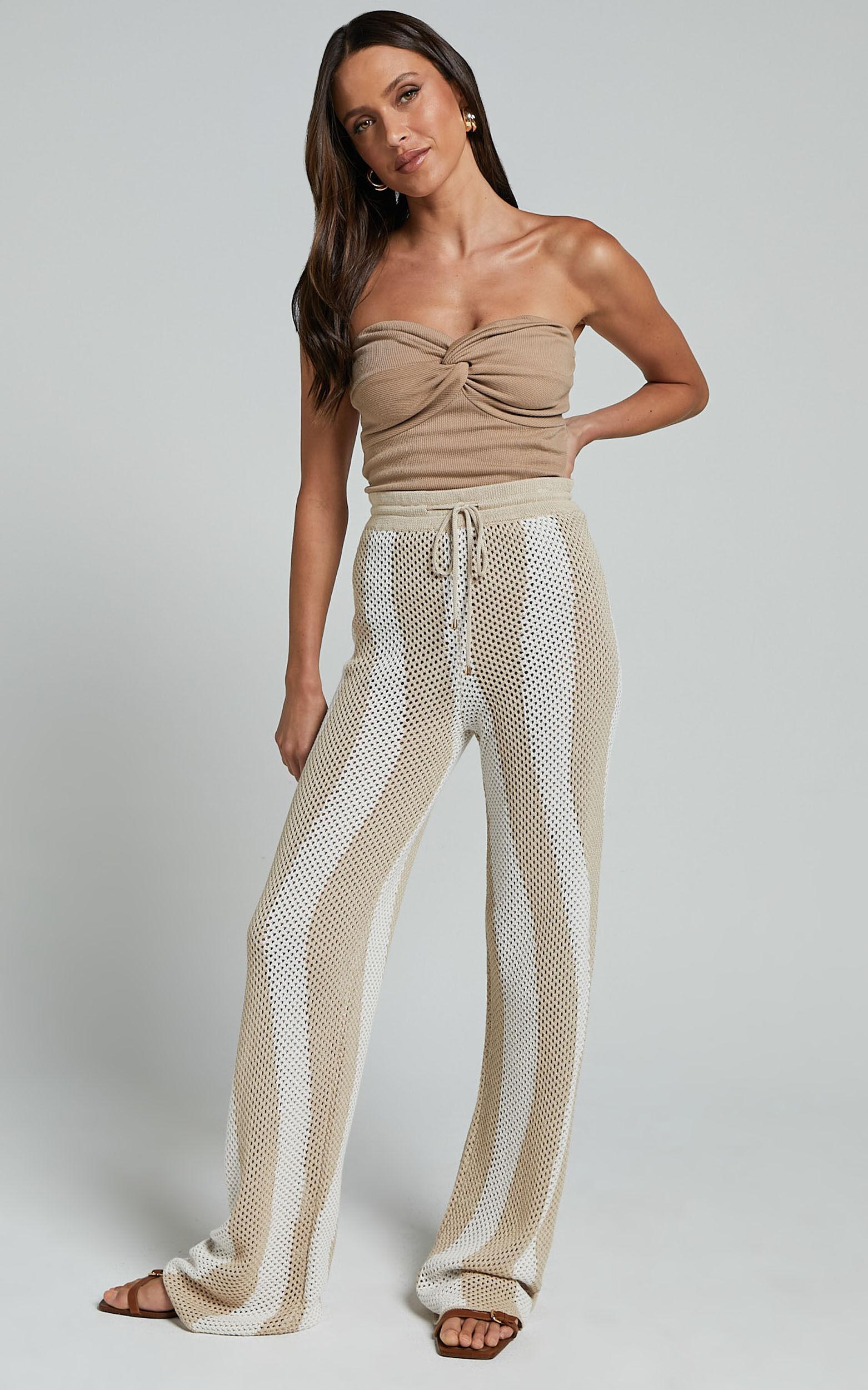 Runaway The Label - Zanzibar Pants in Sand/White Product Image