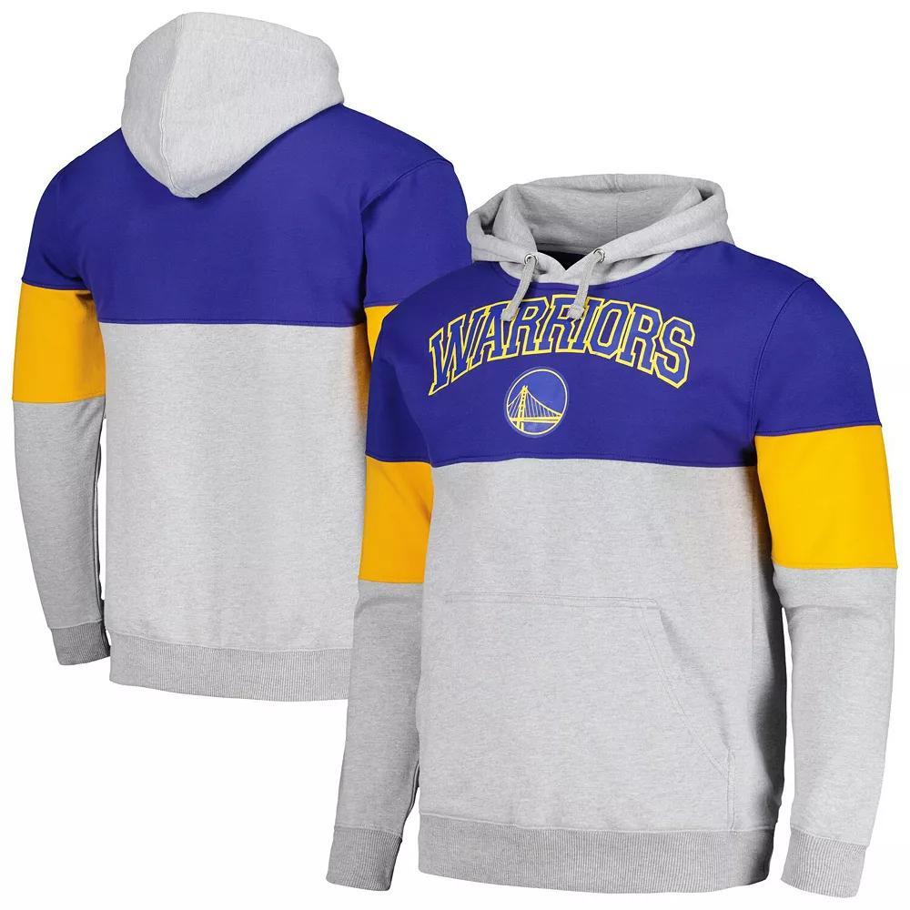 Men's Fanatics Branded Royal Golden State Warriors Contrast Pieced Pullover Hoodie, Size: Large, Blue Product Image