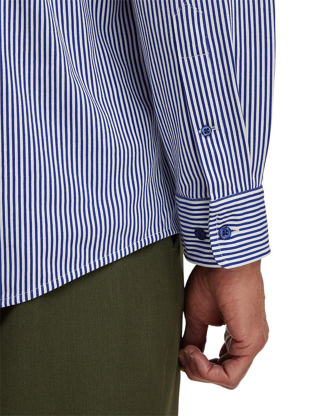 Cotton Button Front Polo - Blue Product Image