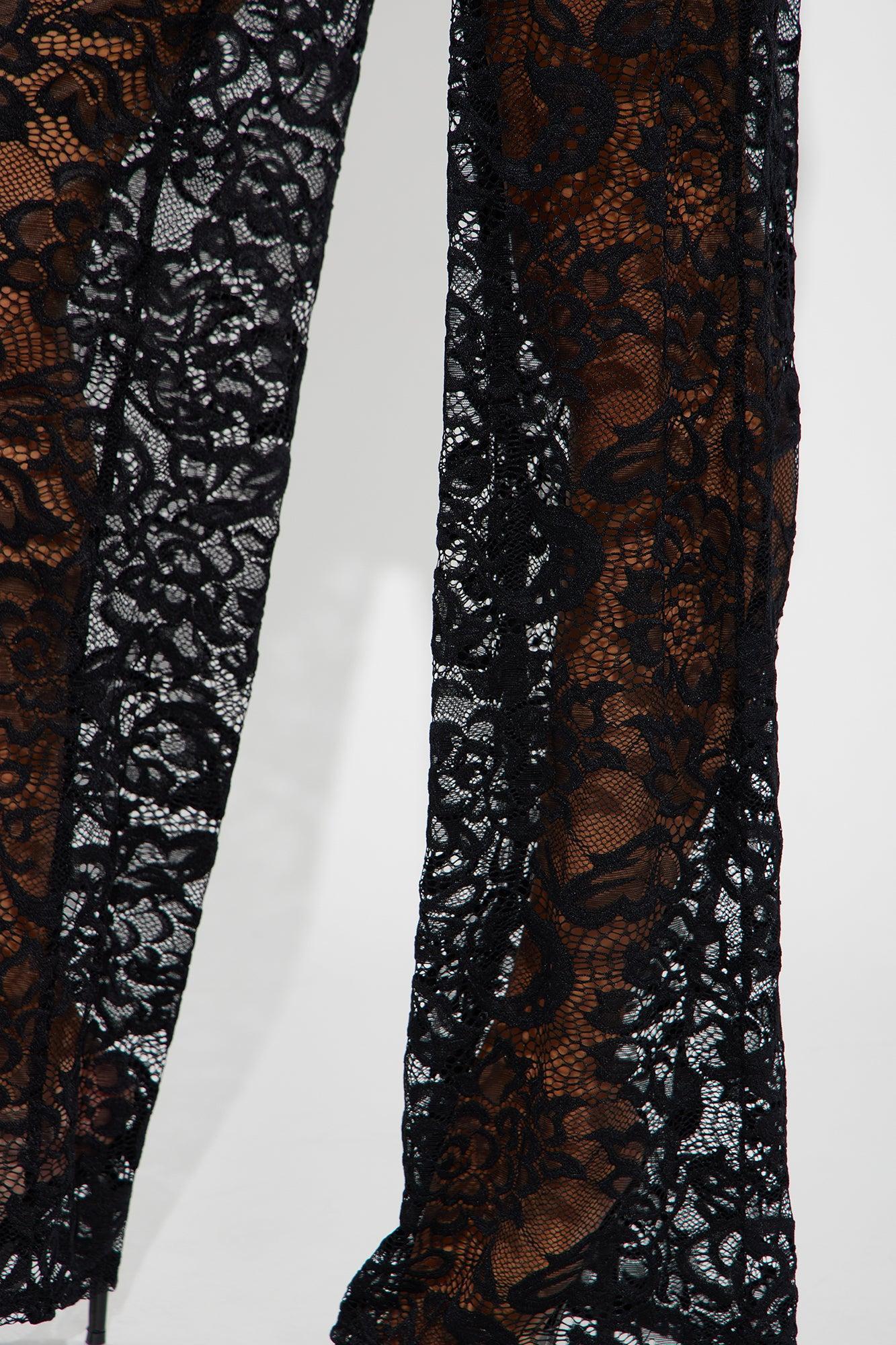 NYC Vibe Lace Pant Set - Black Product Image