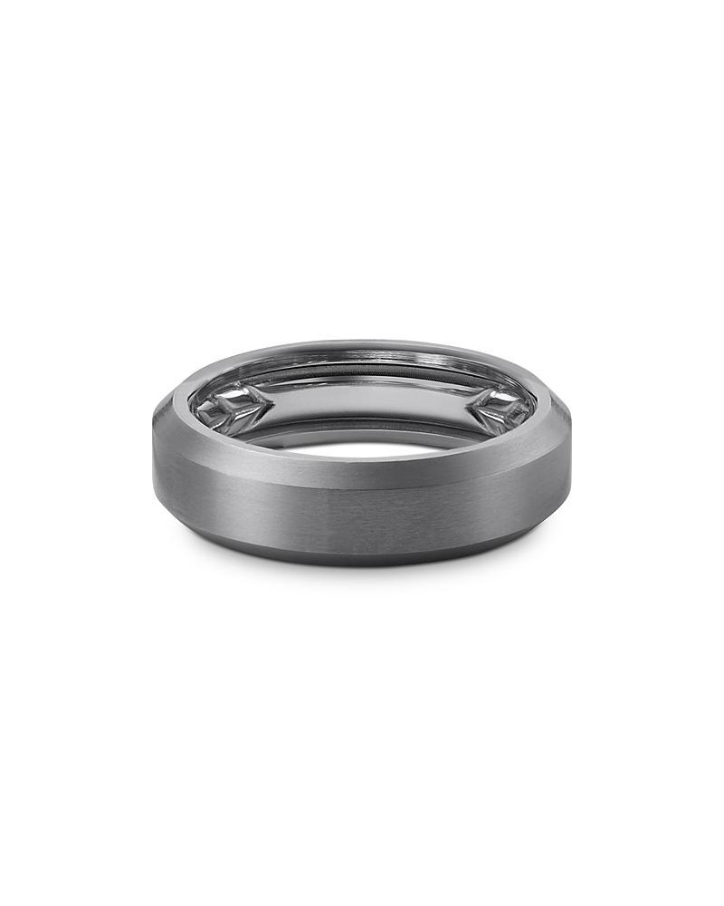 Mens Beveled Band Ring in Titanium, 6mm Product Image