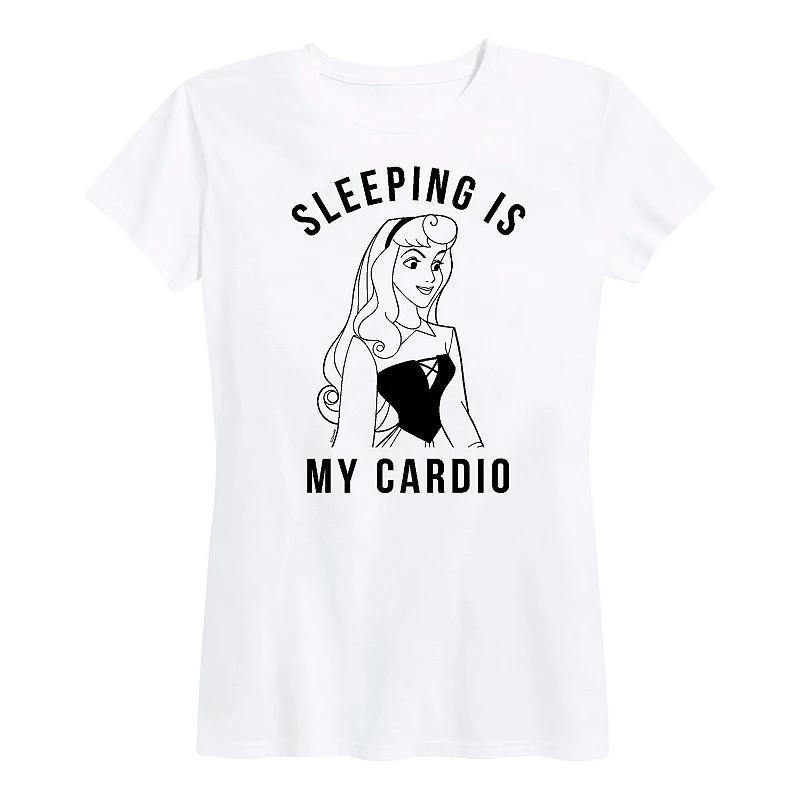 Disney Princess Aurora Women's Sleeping Is My Cardio Graphic Tee, Girl's, Size: XXL, Grey Royal Blue Product Image