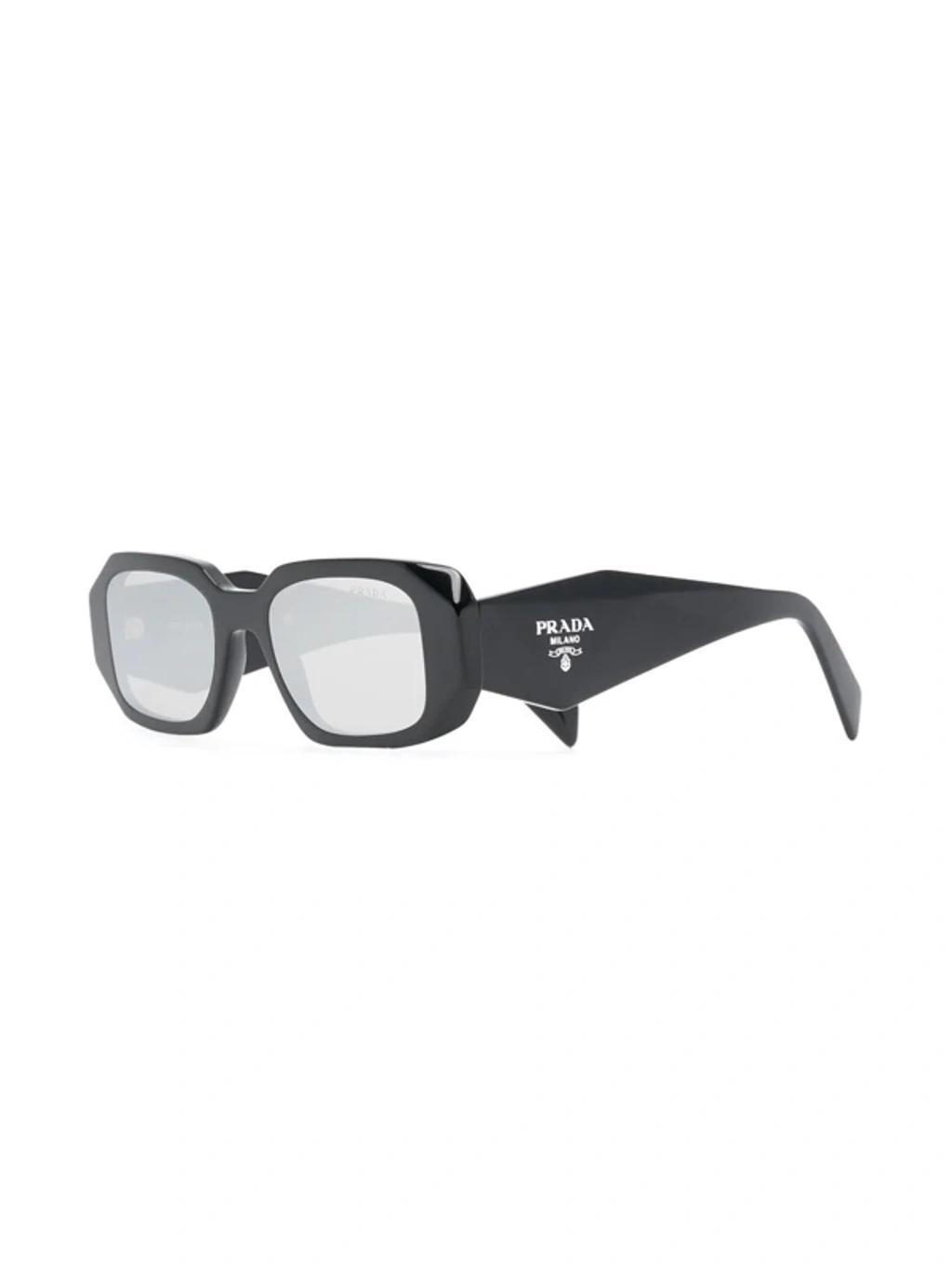 PRADA Rectangular-frame Logo Sunglasses In Schwarz Product Image