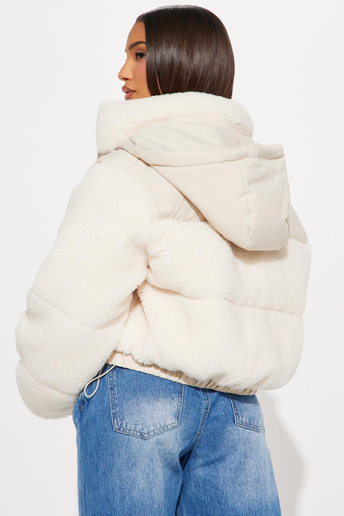 Up North Sherpa Puffer Jacket - Cream Product Image