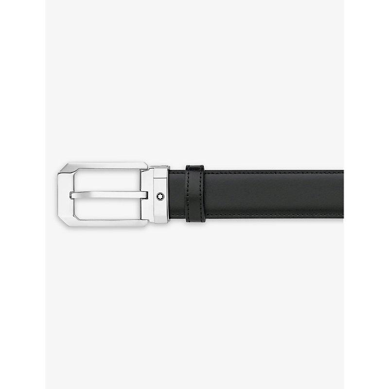 MONTBLANC Mens Reversible Leather Belt In Black Product Image