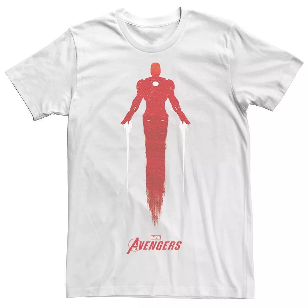 Men's Marvel Avengers Iron Man Flying Simple Tee, Size: Large, White Product Image