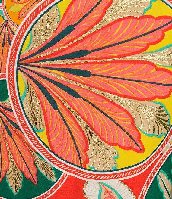 Jude Connally Easton Gilded Jude Cloth Stained Glass Print V-Neck Sleeveless Wrap Maxi Dress Product Image