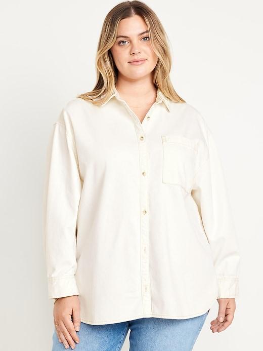 Boyfriend Button-Down Jean Tunic Product Image