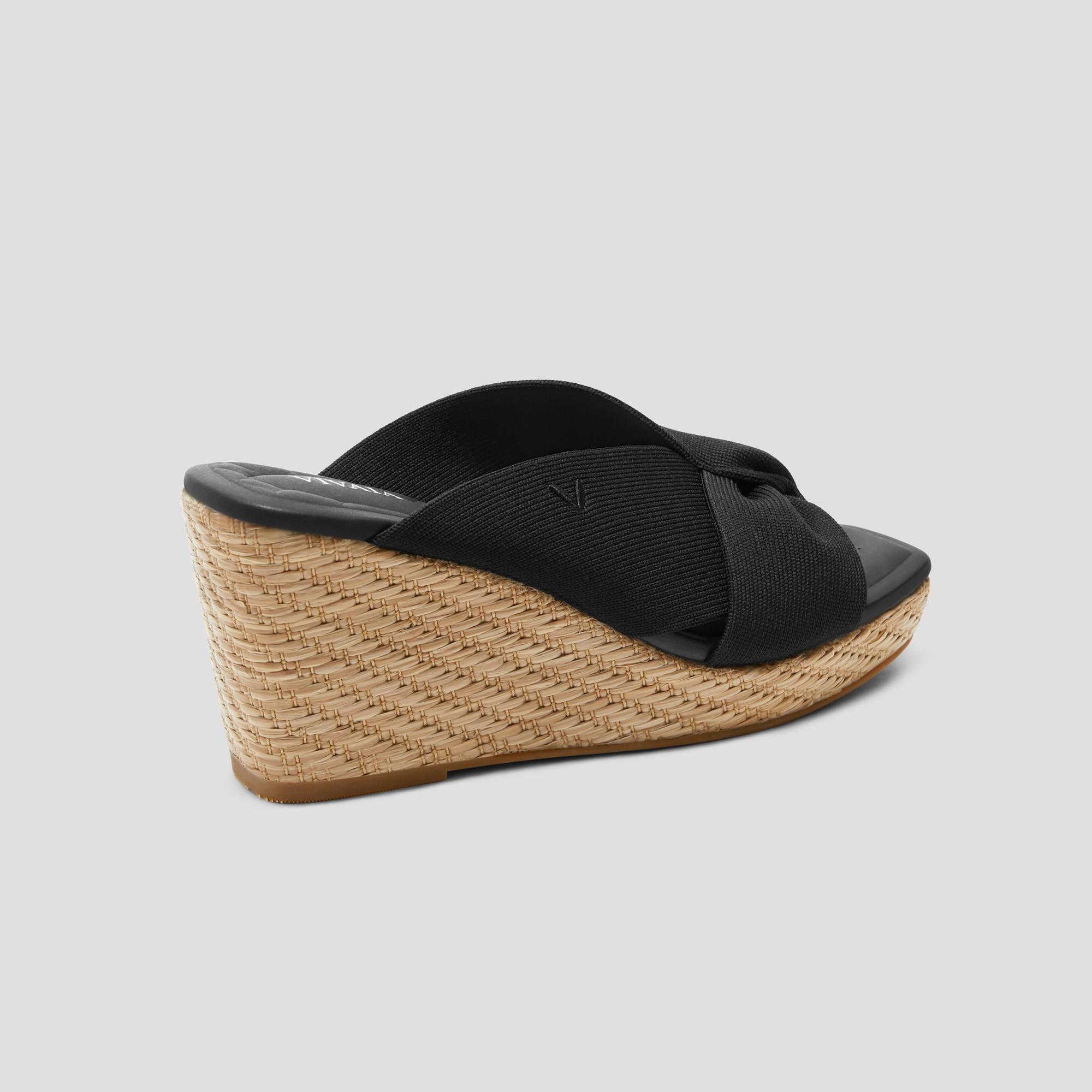 Square-Toe Wedge Sandals (Laura) Product Image