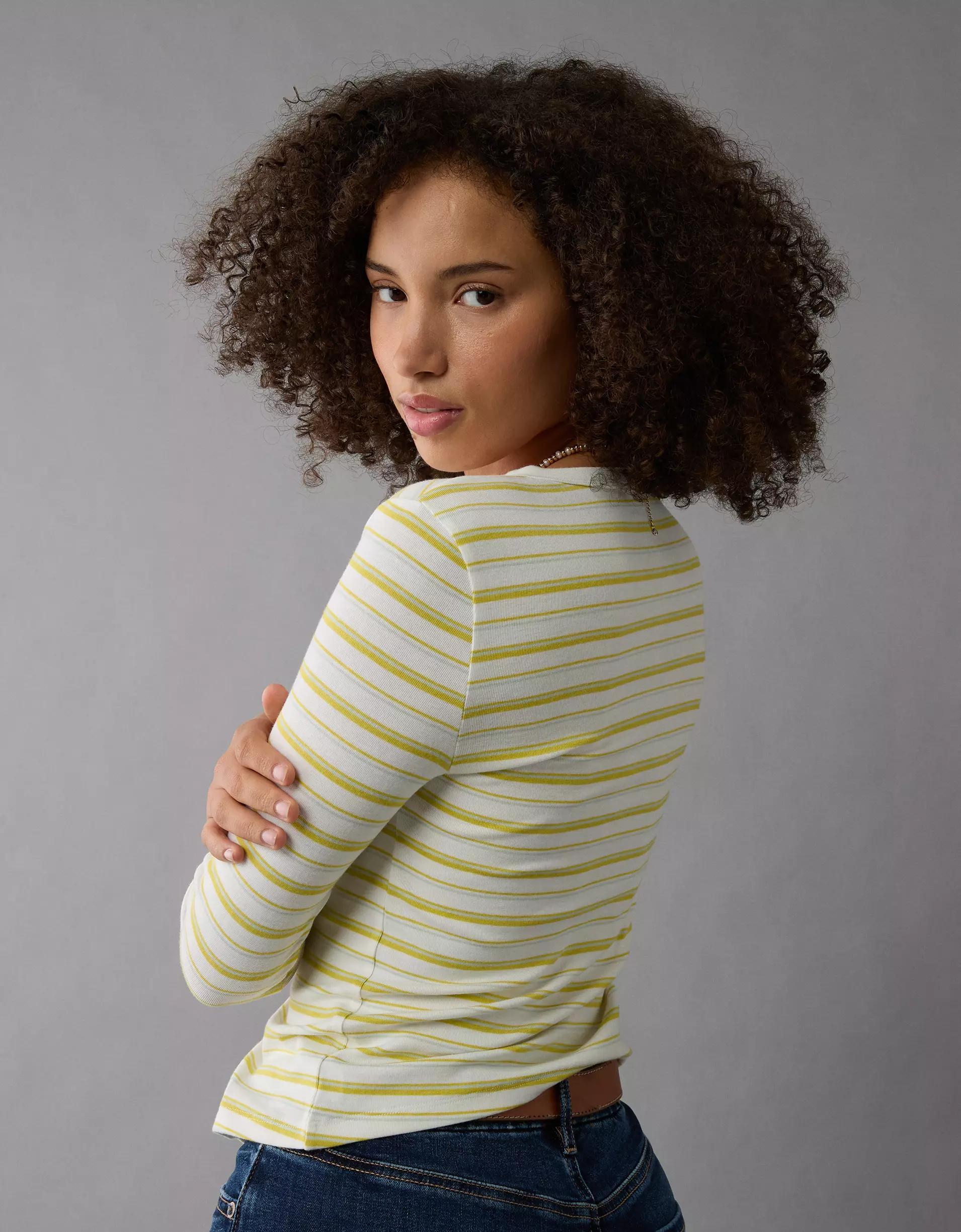 AE Long-Sleeve Button-Up T-Shirt Product Image