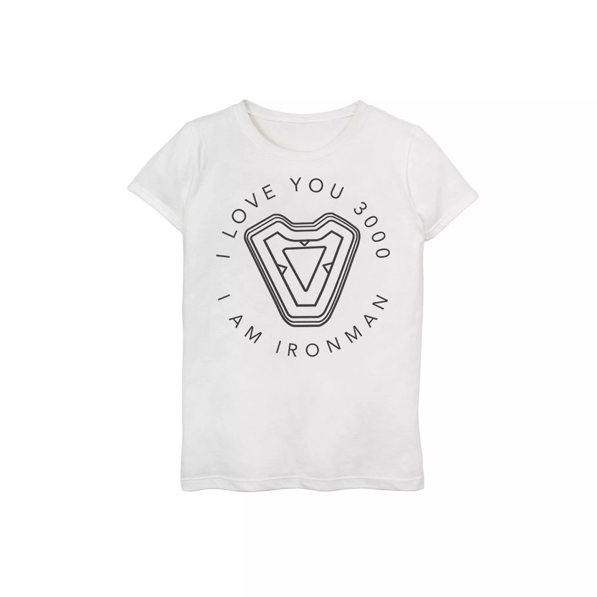 Girls 7-16 Marvel Avengers Endgame Iron Man "I Love You 3000" Quote Circle Tee, Girl's,  Product Image