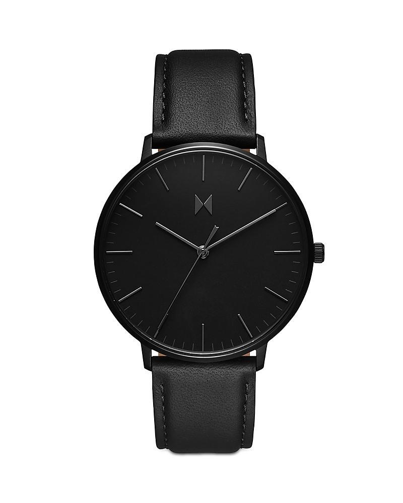 MVMT Mens Legacy Slim Panther Black Leather Strap Watch Product Image