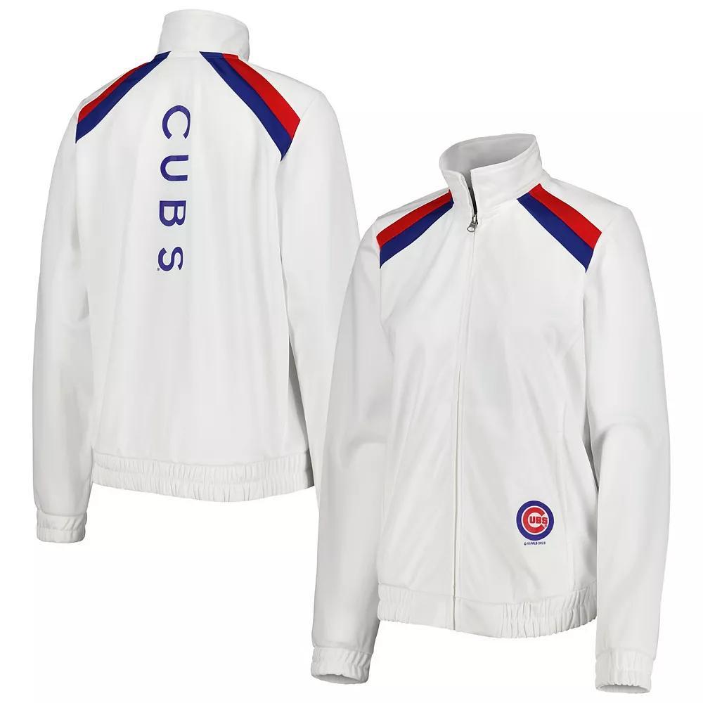 Women's G-III 4Her by Carl Banks White Chicago Cubs Red Flag Full-Zip Track Jacket, Size: 2XL Product Image