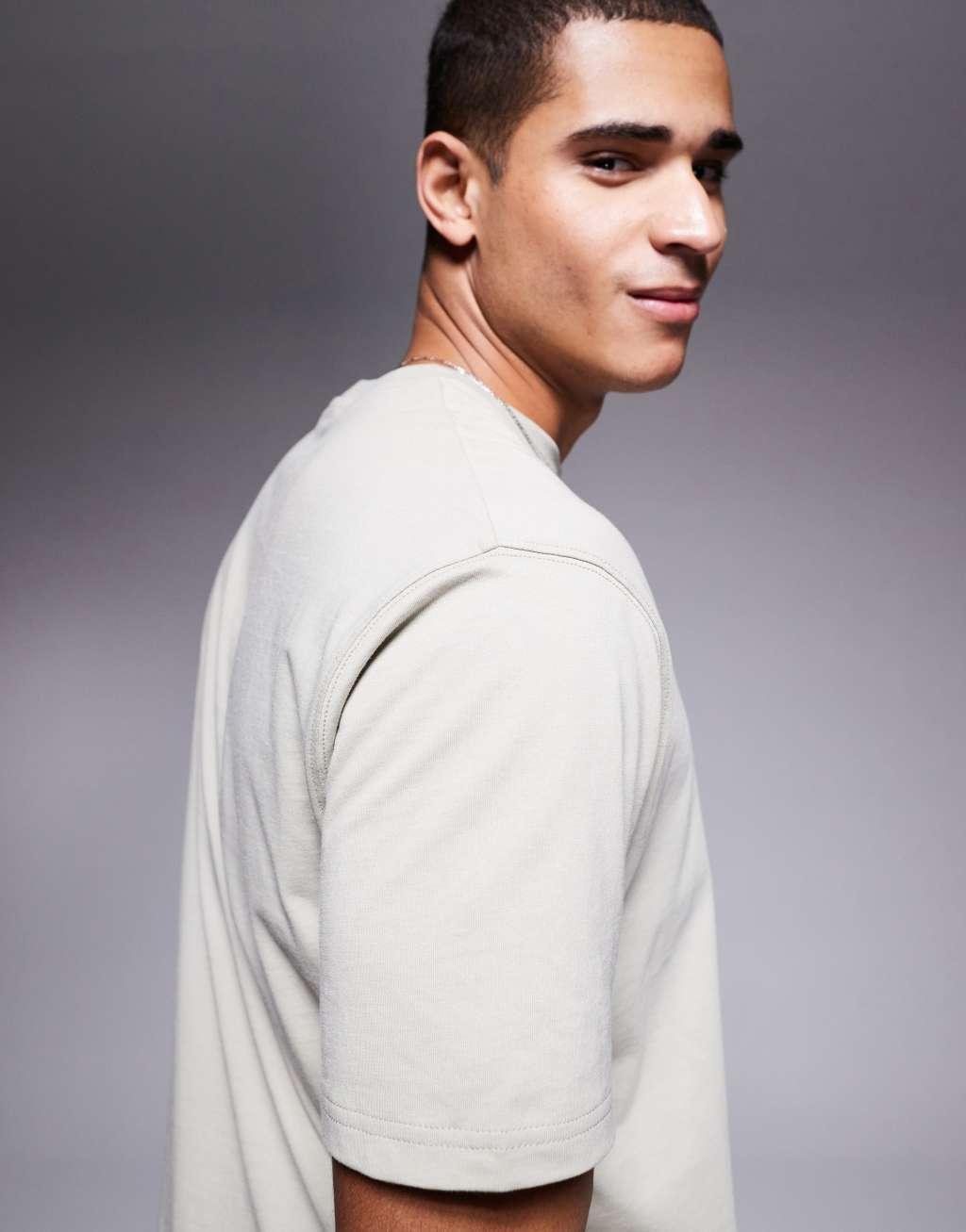 ASOS DESIGN essential relaxed t-shirt in stone Product Image