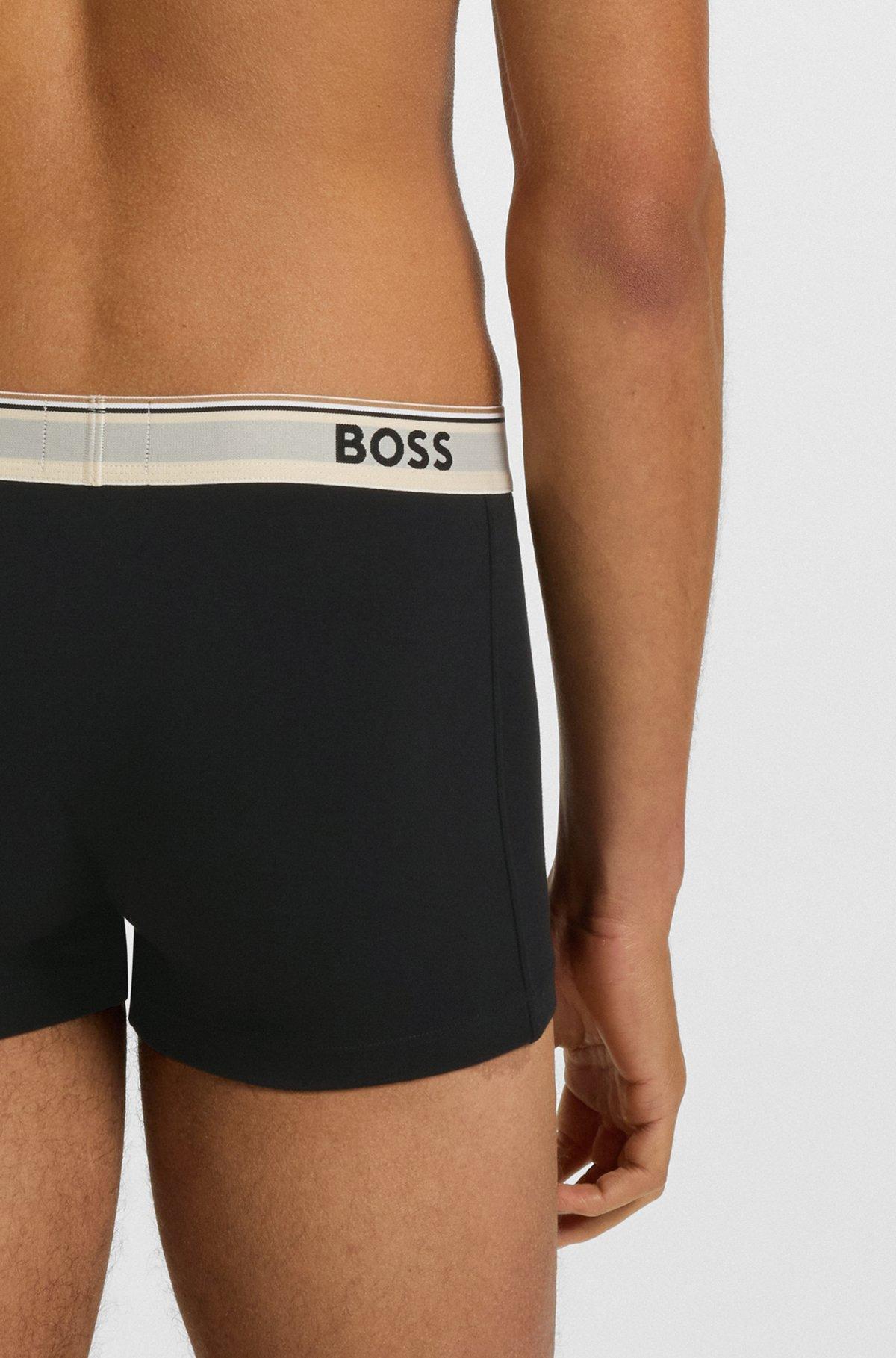 Three-pack of stretch-cotton trunks with logo waistbands Product Image
