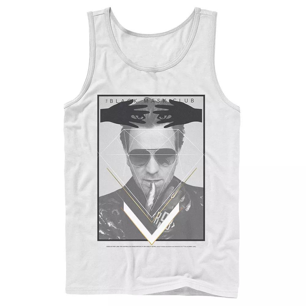 Men's DC Comics Birds Of Prey Black Mask Club Poster Tank Top, Size: Large, White Product Image