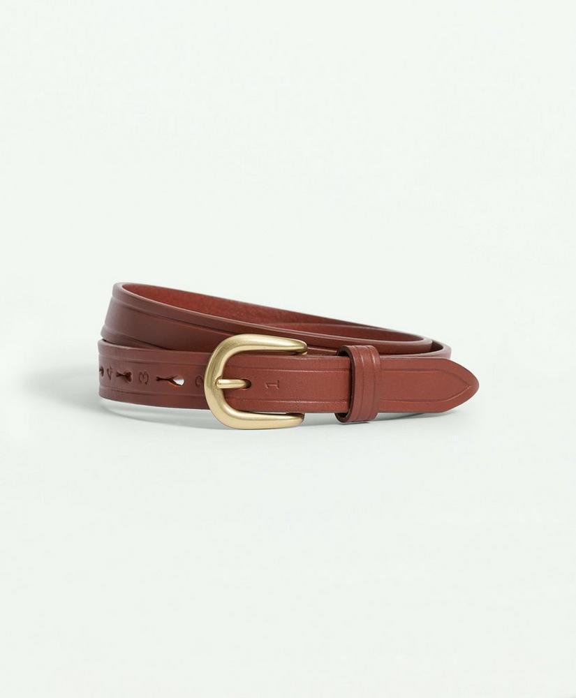 Genuine Leather Belt with Brass Toned Buckle Product Image