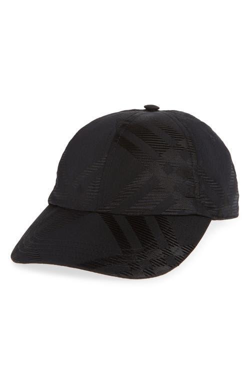 BURBERRY Jacquard Check Baseball Cap In Black Product Image