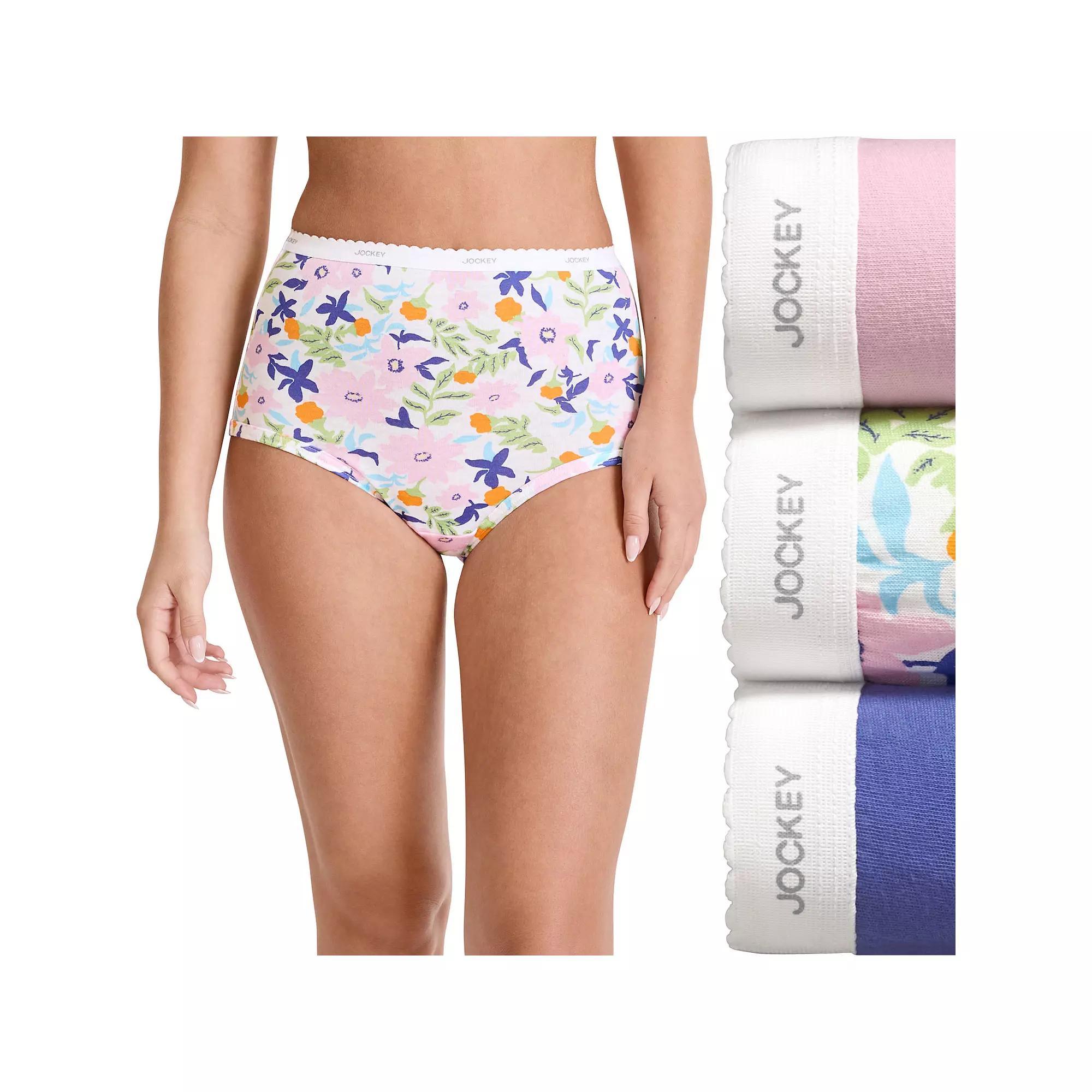 Plus Size Jockey® Classics 3-pk. Brief Panty Set 9483, Women's, Brush Floral Product Image