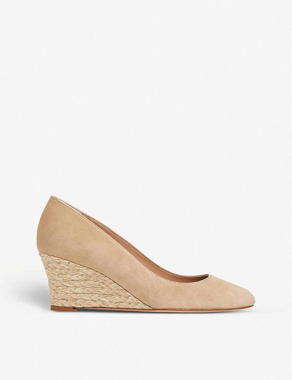 LK BENNETT Eevi Leather Wedge Court Shoes In Bei-trench Product Image