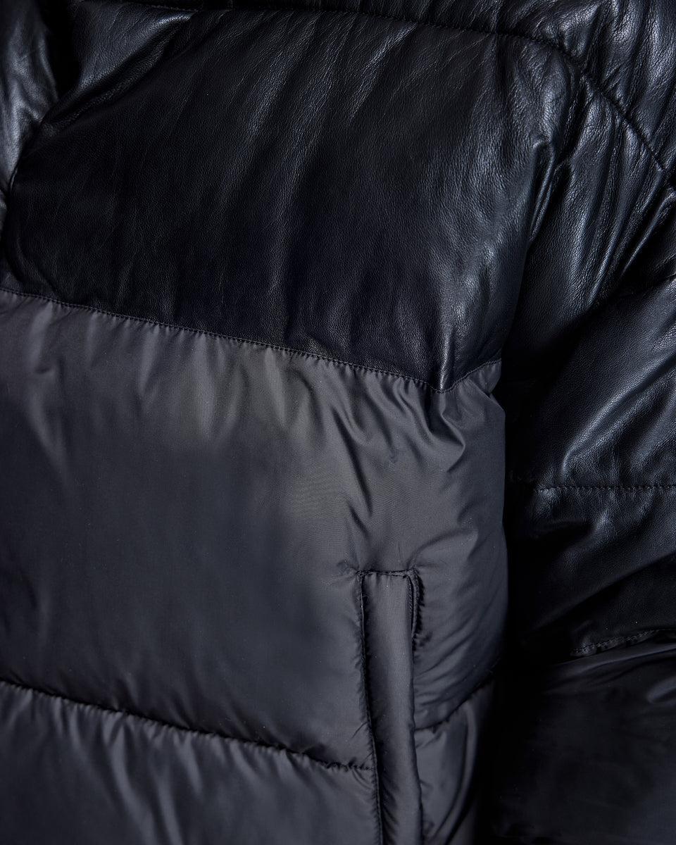 Men's Leather and Poly Horizontal Bomber Product Image
