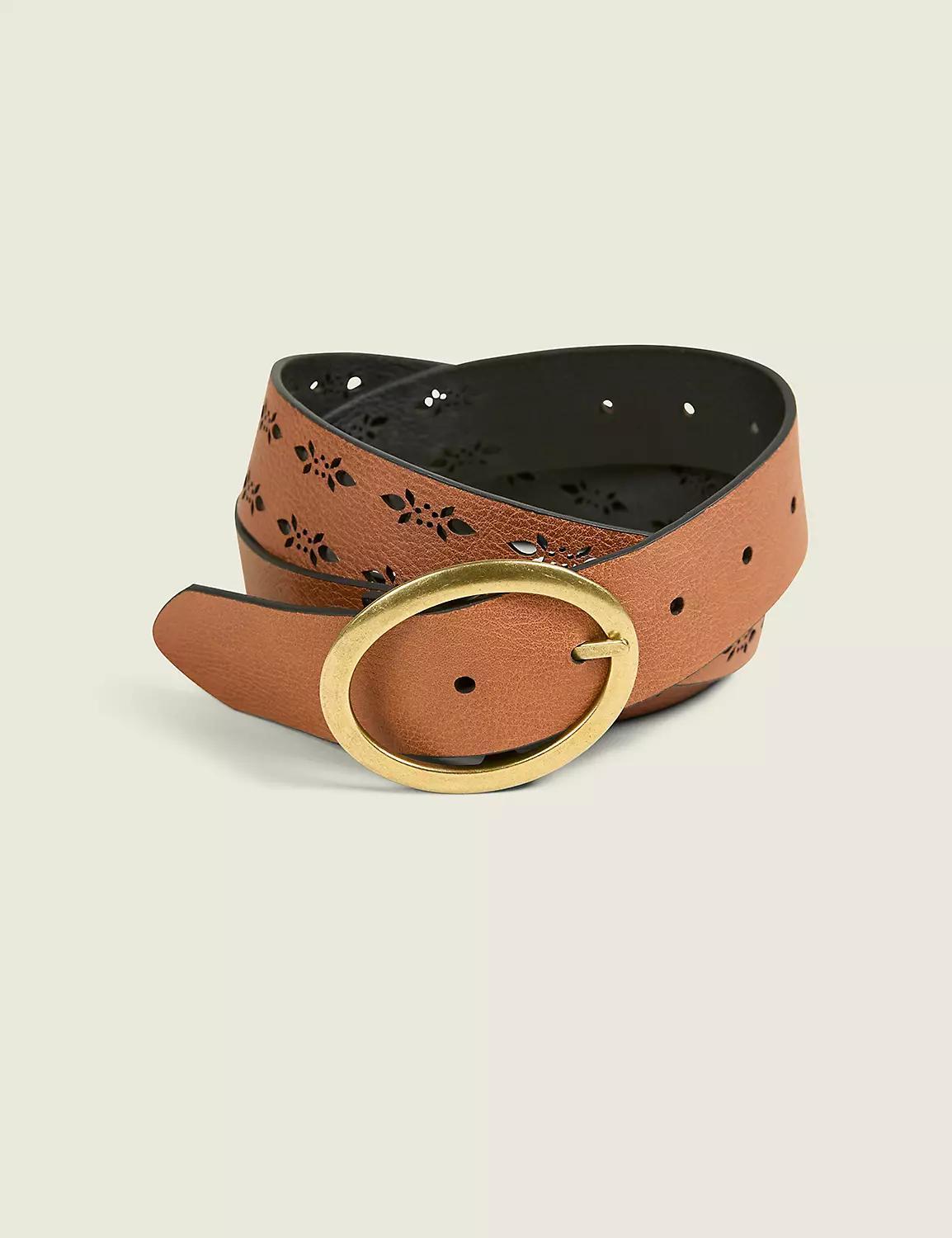 Reversible Multi-Wear Perforated Oval-Buckle Belt Product Image