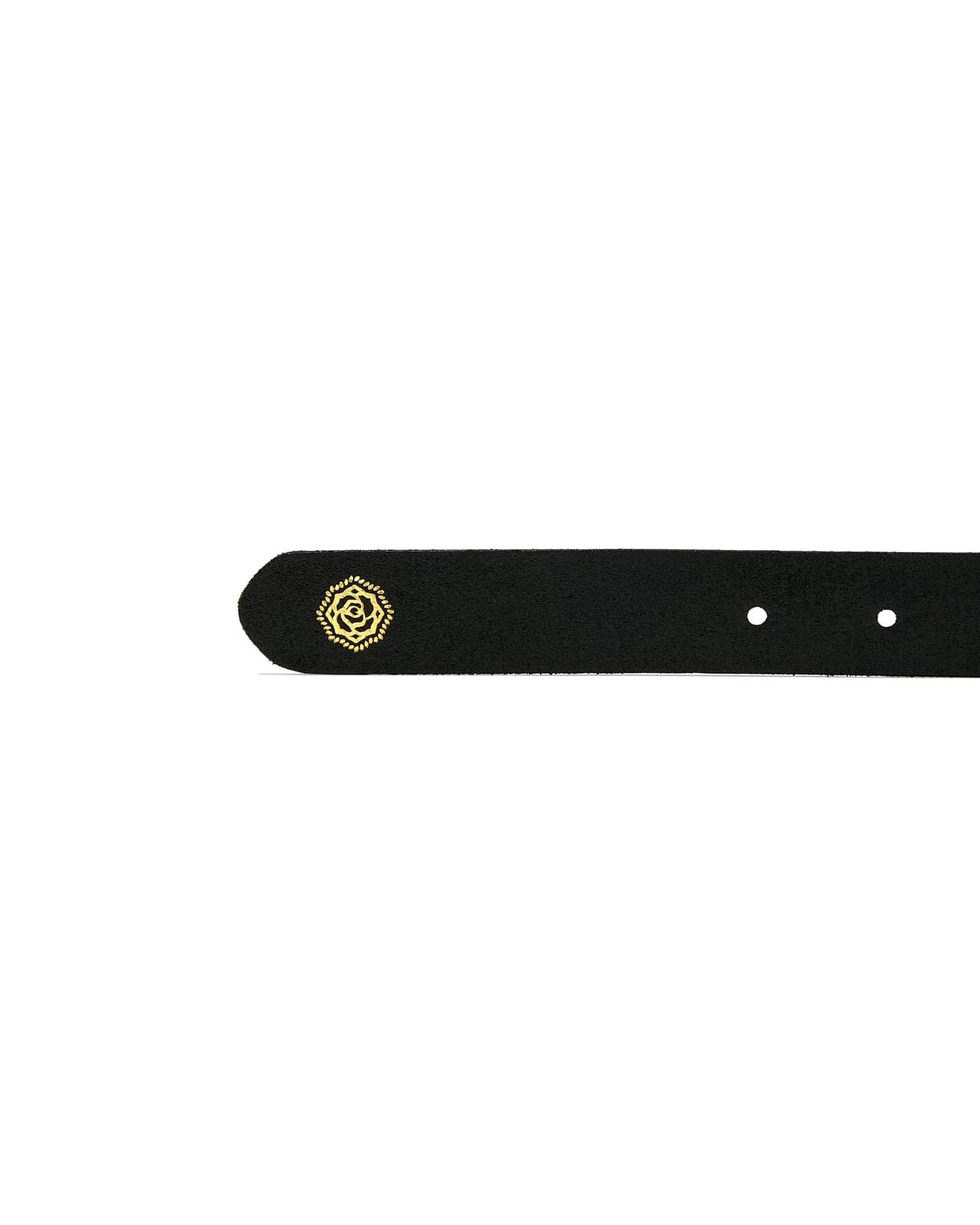 Rose Buckle Belt in Black Leather Product Image