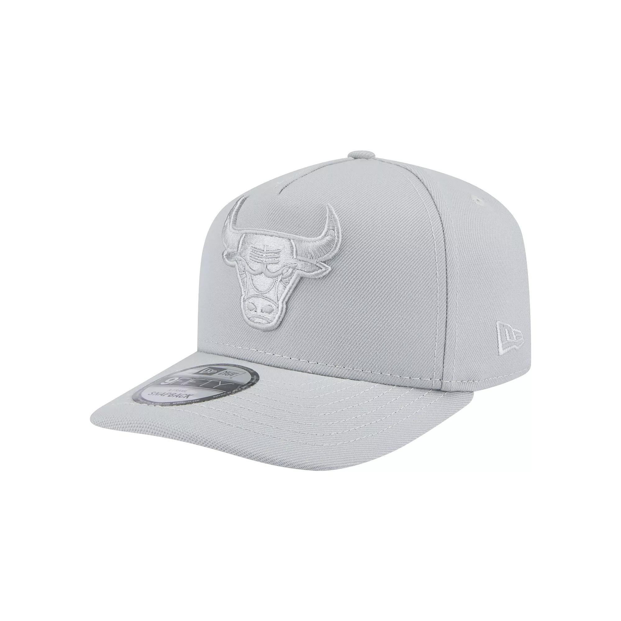 Men's New Era  Gray Chicago Bulls Colorpack A-Frame Pinch Front 9FIFTY Snapback Hat, Grey Product Image