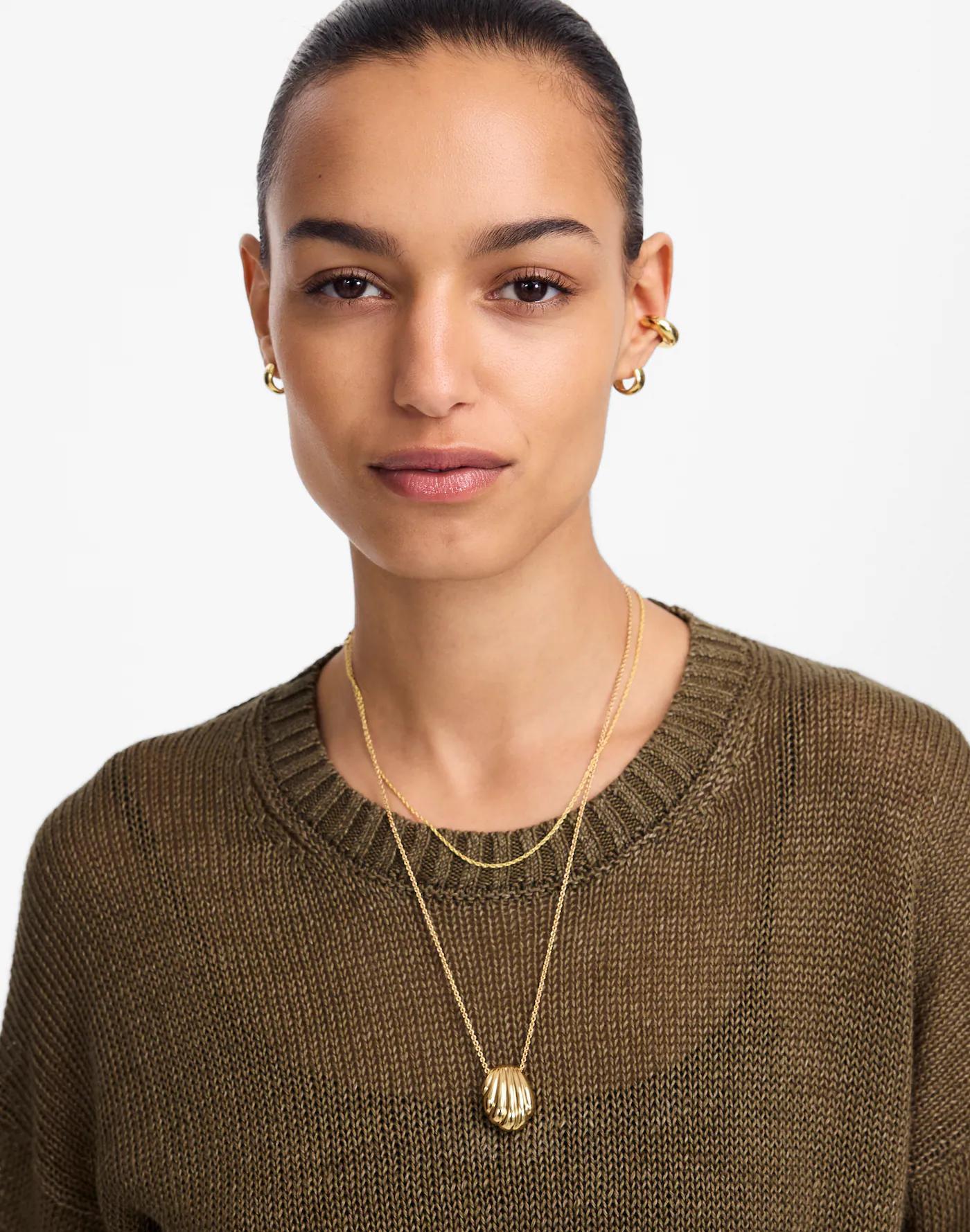 Linen Drop-Shoulder Sweater Product Image