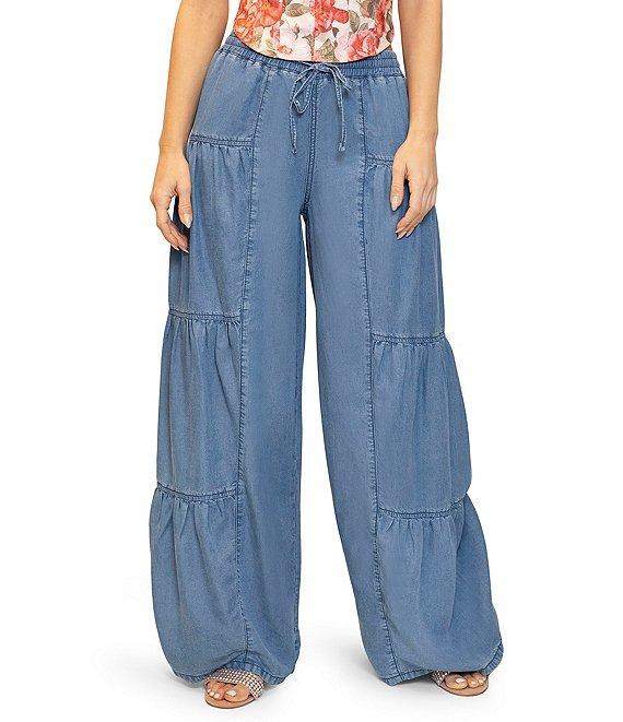Stevie by Steve Madden Chambray Wide Leg Full Length Pants Product Image